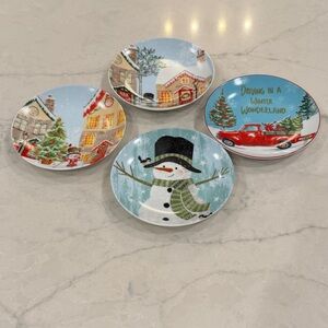 Madison Studio Festive Snowman and Village Plates Set